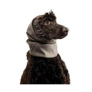 Protezione per orecchie in velluto per cani con paraorecchie bordeaux 