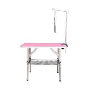 Tavolo pieghevole con stelo singolo senza ruote rosa